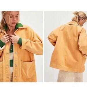 Free People Orange Avery Chore Jacket Coat We The Free Size Medium